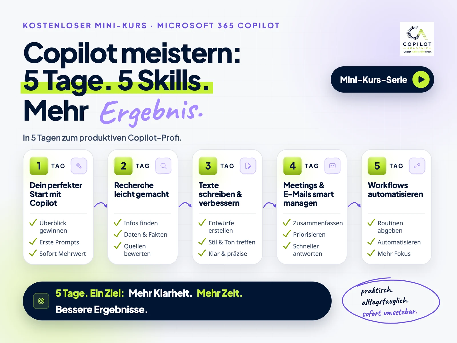 Kostenloser Copilot-Minikurs über 5 Tage
